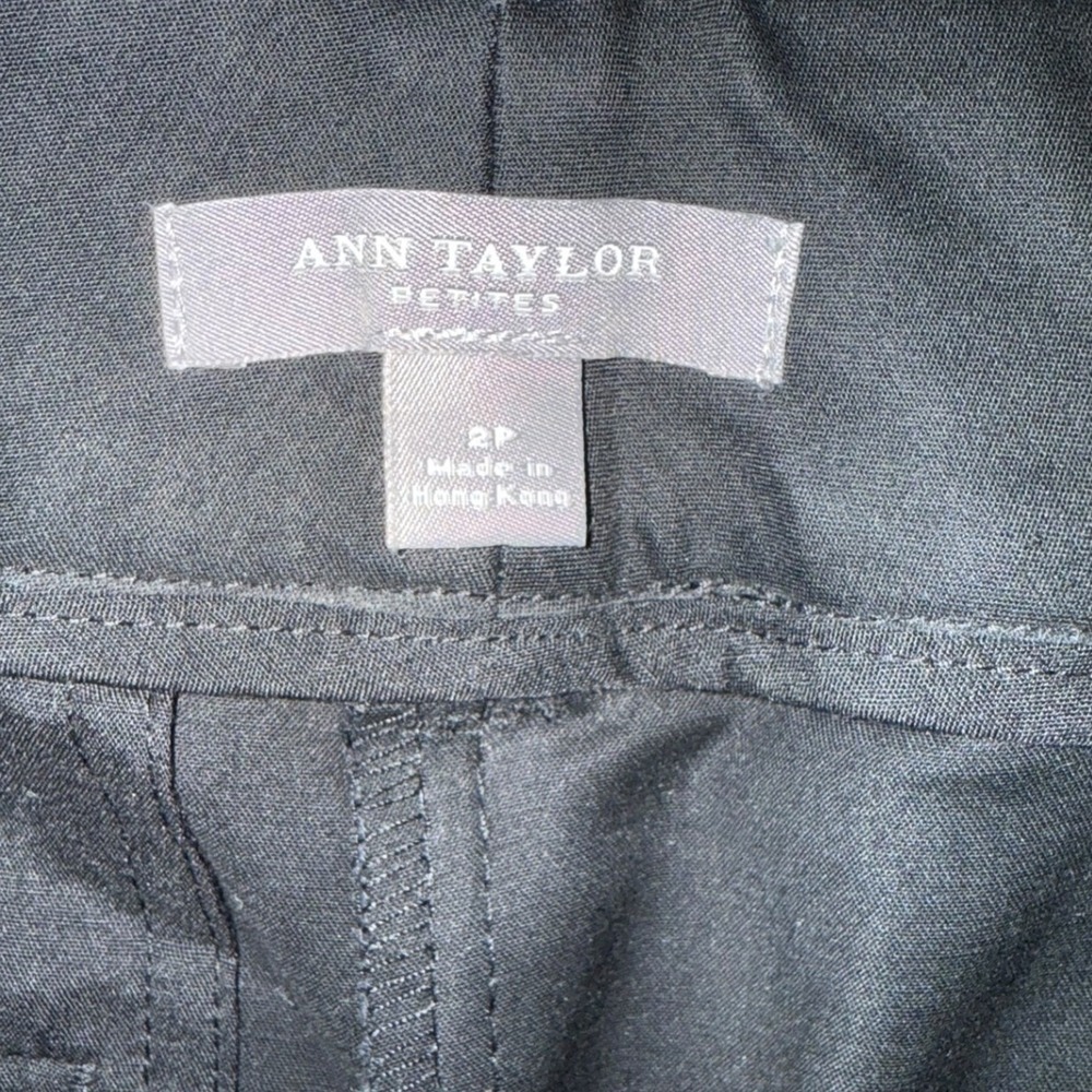 Ann Taylor sz 2P Petites Black Bootcut Dress Pants Career Office Trousers Chinos - Picture 3 of 6